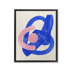 Pink And Blue Round Orbit Framed Canvas Print Gallery Image 6