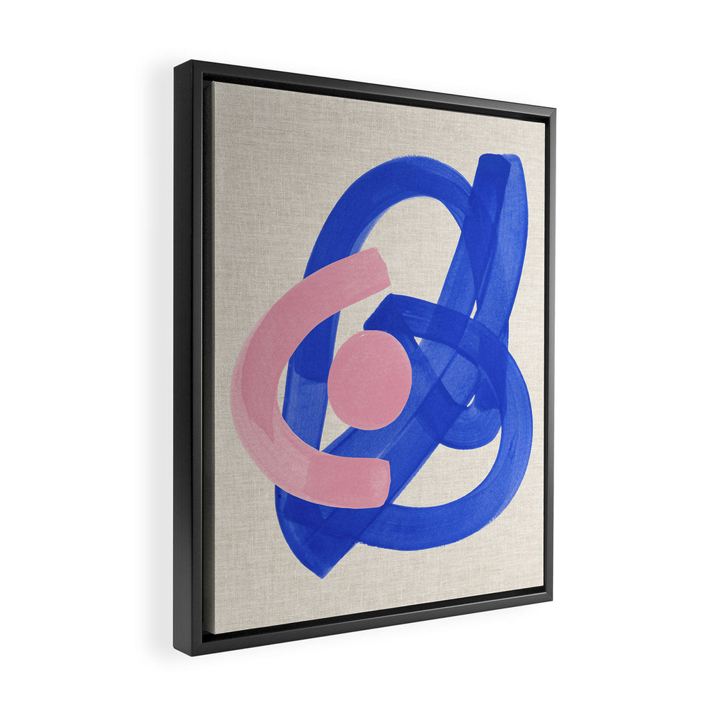 Pink And Blue Round Orbit Framed Canvas Print Gallery Image 2
