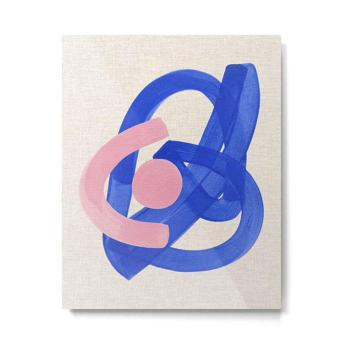 Pink And Blue Round Orbit Metal Print Gallery Image 1