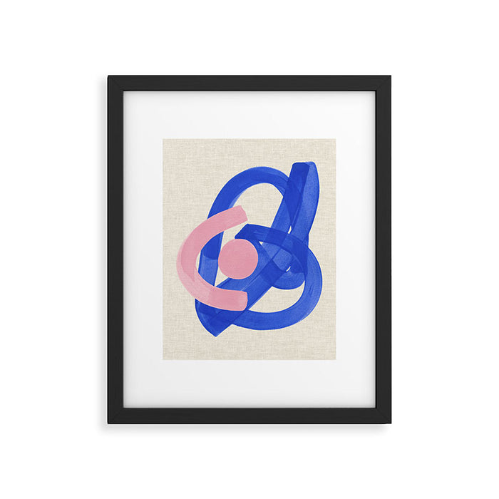Pink And Blue Round Orbit Framed Art Print Gallery Image 1