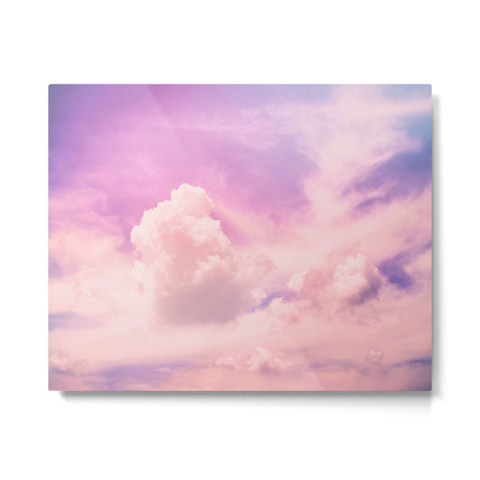 Pink And Purple Fluffy Colorful Clouds Cotton Candy Texture Metal Print Gallery Image 1