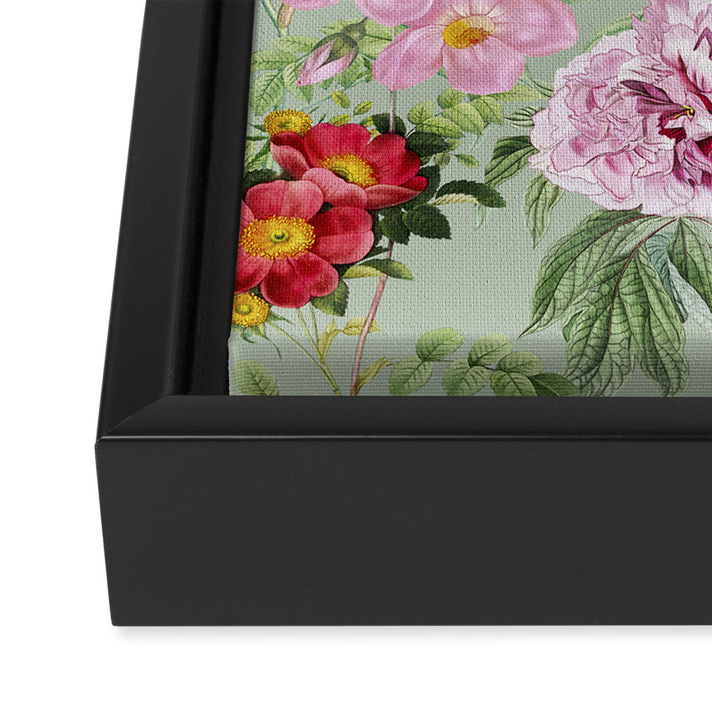 Pink Bloom Botanical Collage Framed Canvas Print Gallery Image 3