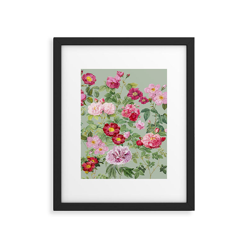 Pink Bloom Botanical Collage Framed Art Print Gallery Image 5