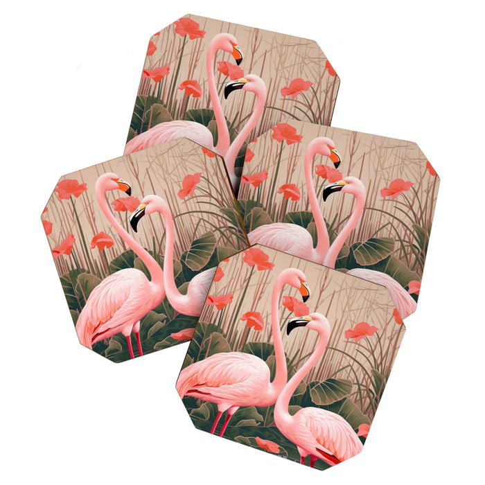Pink Flamingo Pair In The Bloom Coaster Gallery Image 1