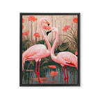 Pink Flamingo Pair In The Bloom Framed Canvas Print Gallery Image 6