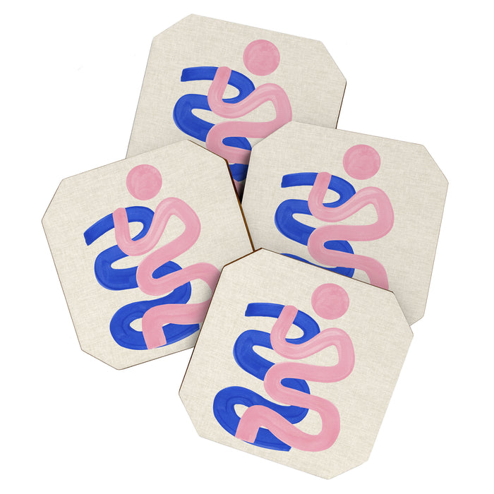 Pink Wiggle Embrace Coaster Gallery Image 1