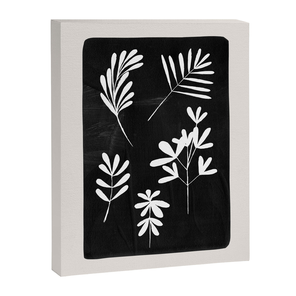 Plant Fossils Line Drawing Black Illustration Paper Collage Night Sky Minimalist Midcentury by Ejaaz Haniff  Canvas Print Gallery Image 6
