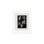 Plant Fossils Line Drawing Black Illustration Paper Collage Night Sky Minimalist Midcentury by Ejaaz Haniff  Art Print Gallery Image 1