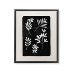 Plant Fossils Line Drawing Black Illustration Paper Collage Night Sky Minimalist Midcentury by Ejaaz Haniff  Framed Canvas Print Gallery Image 6