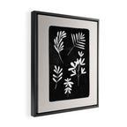 Plant Fossils Line Drawing Black Illustration Paper Collage Night Sky Minimalist Midcentury by Ejaaz Haniff  Framed Canvas Print Gallery Image 2