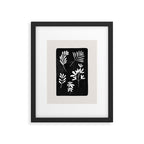 Plant Fossils Line Drawing Black Illustration Paper Collage Night Sky Minimalist Midcentury by Ejaaz Haniff  Framed Art Print Gallery Image 5
