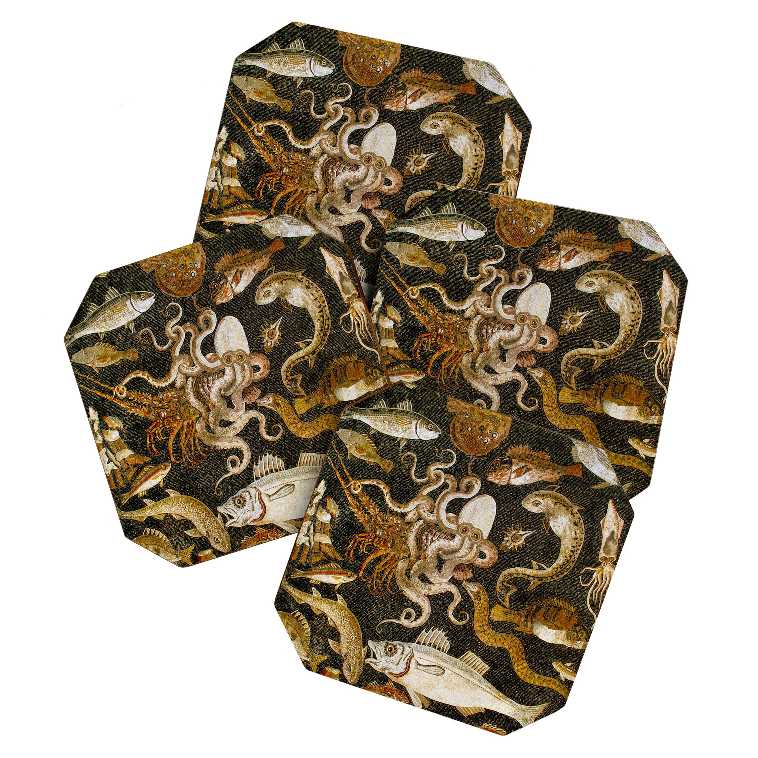 Pompeii Mosaic Ocean Creatures  Coaster Gallery Image 1
