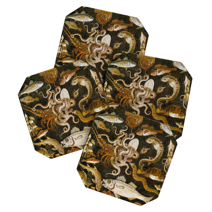 Pompeii Mosaic Ocean Creatures  Coaster Gallery Image 1