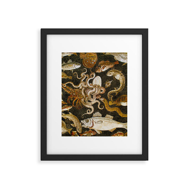 Pompeii Mosaic Ocean Creatures  Framed Art Print Gallery Image 6