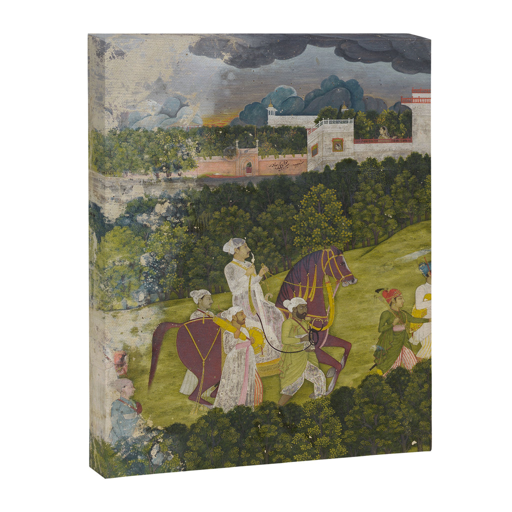 Portrait of a nawab Antique Indian Miniature Painted Illustration Canvas Print Gallery Image 6