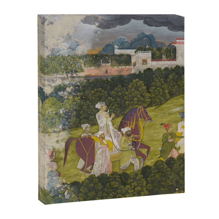Portrait of a nawab Antique Indian Miniature Painted Illustration Canvas Print Gallery Image 1