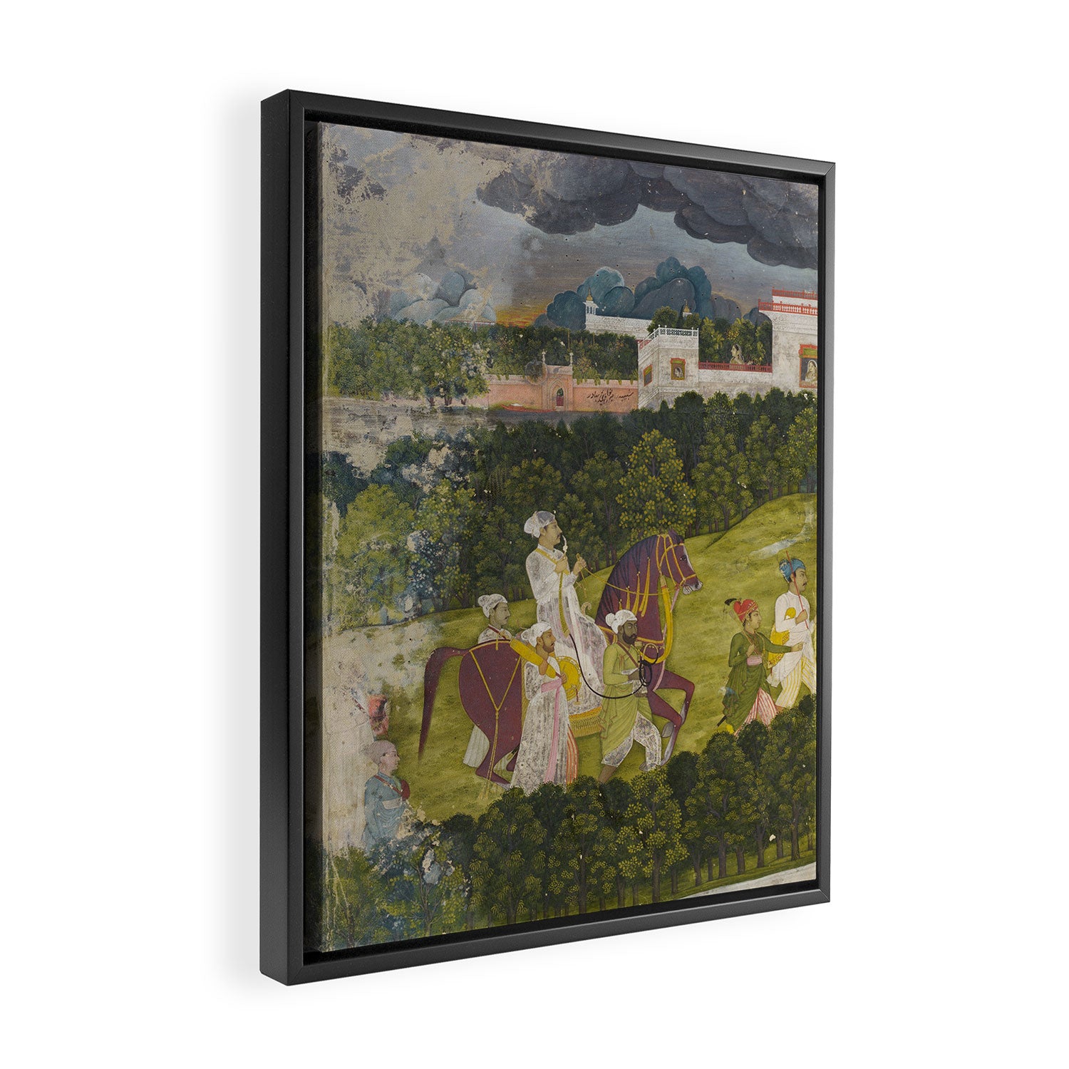 Portrait of a nawab Antique Indian Miniature Painted Illustration Framed Canvas Print Gallery Image 2