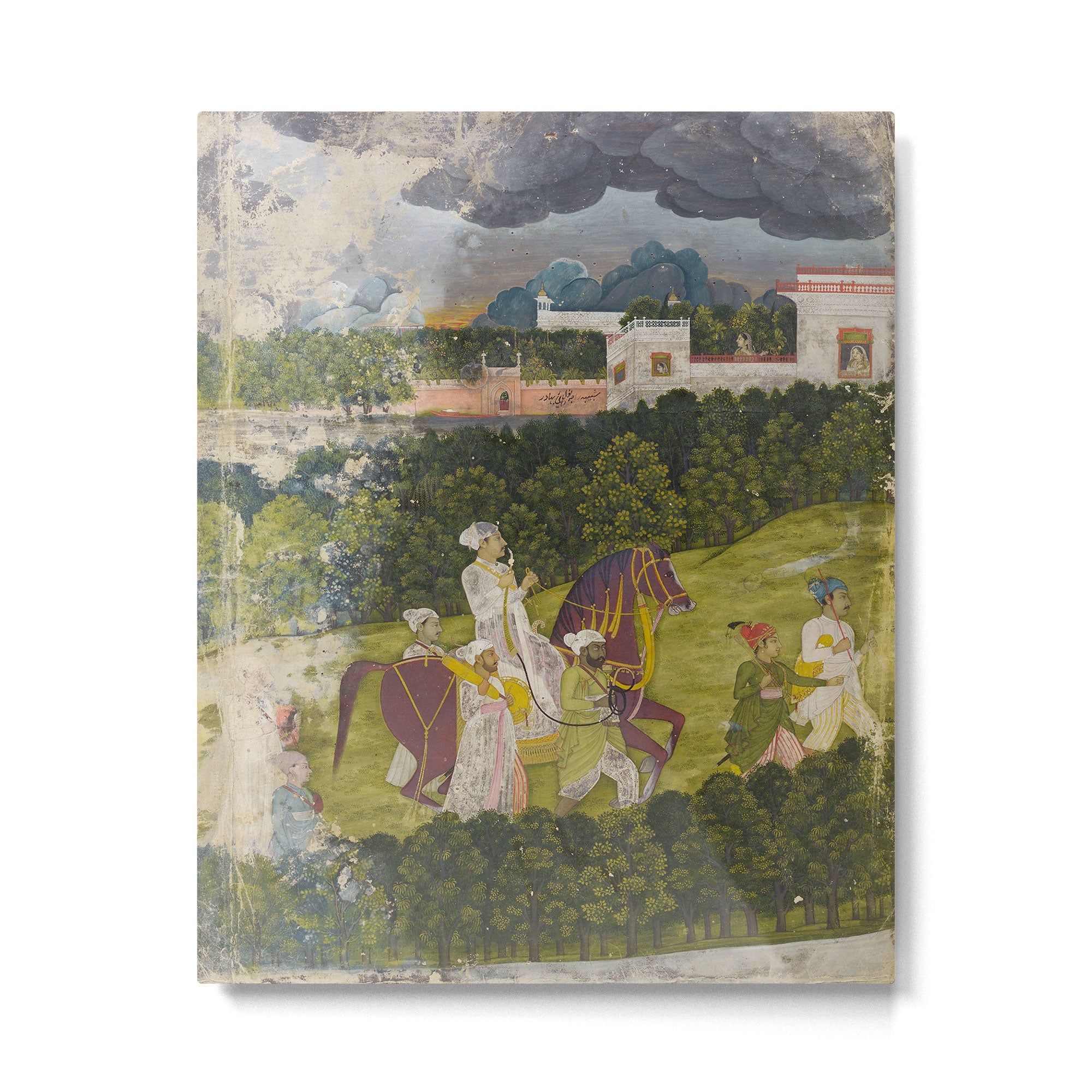Portrait of a nawab Antique Indian Miniature Painted Illustration Metal Print Gallery Image 4