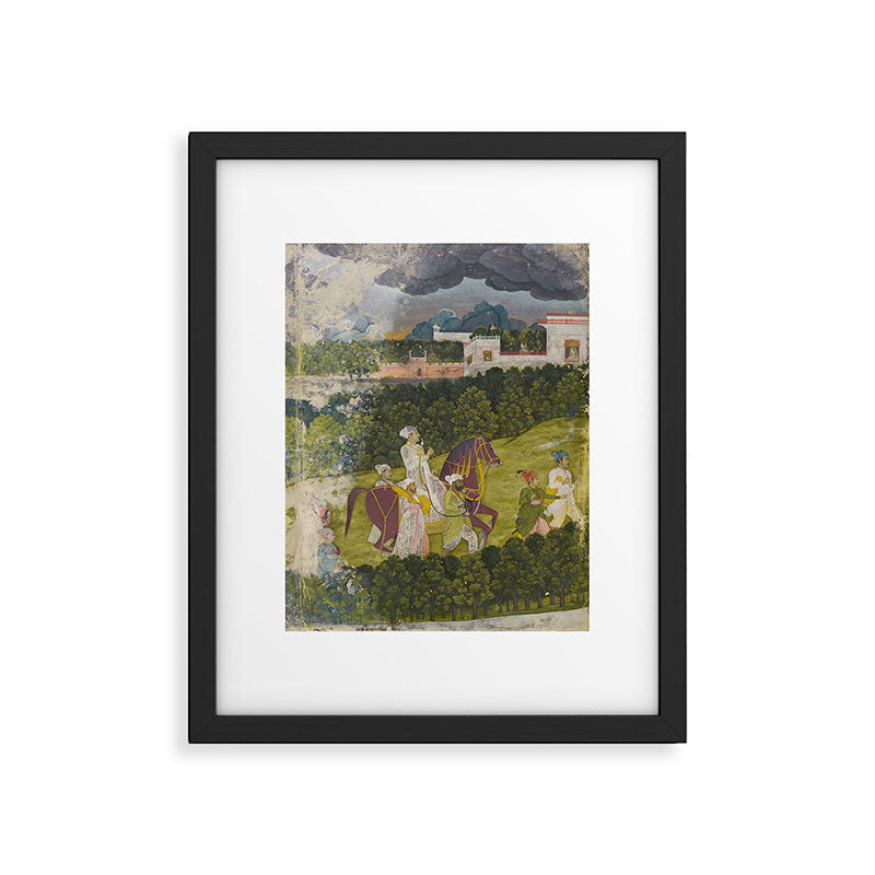 Portrait of a nawab Antique Indian Miniature Painted Illustration Framed Art Print Gallery Image 5
