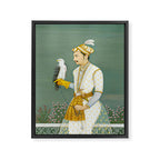 Portrait of a Prince with a Hawk 1700s India, Mughal, 18th century Indian Miniature Painting  Framed Canvas Print Gallery Image 6