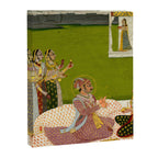 Portrait of Maharaja Savant Singh with Consort, Bani Thani. Indian Rajasthan Folk Art  Canvas Print Gallery Image 6