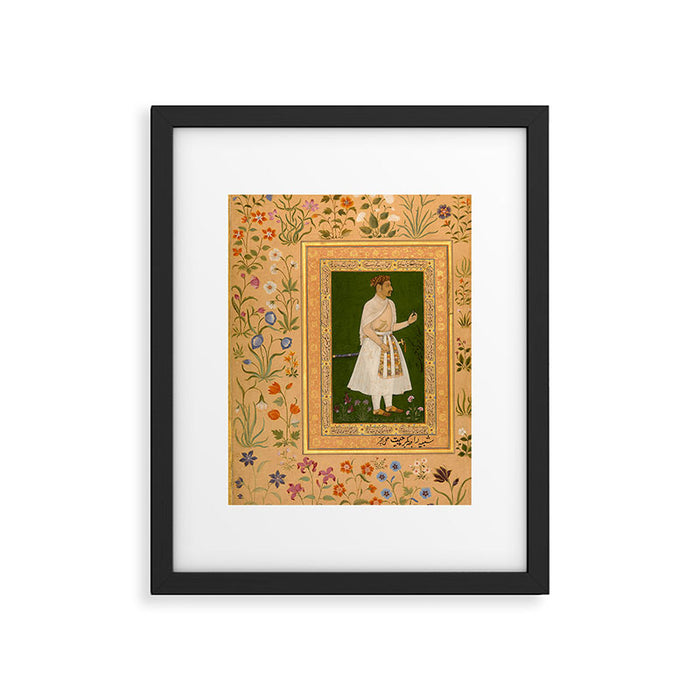 Portrait of Raja Bikramajit Mughal Watercolor Art Framed Art Print Gallery Image 1