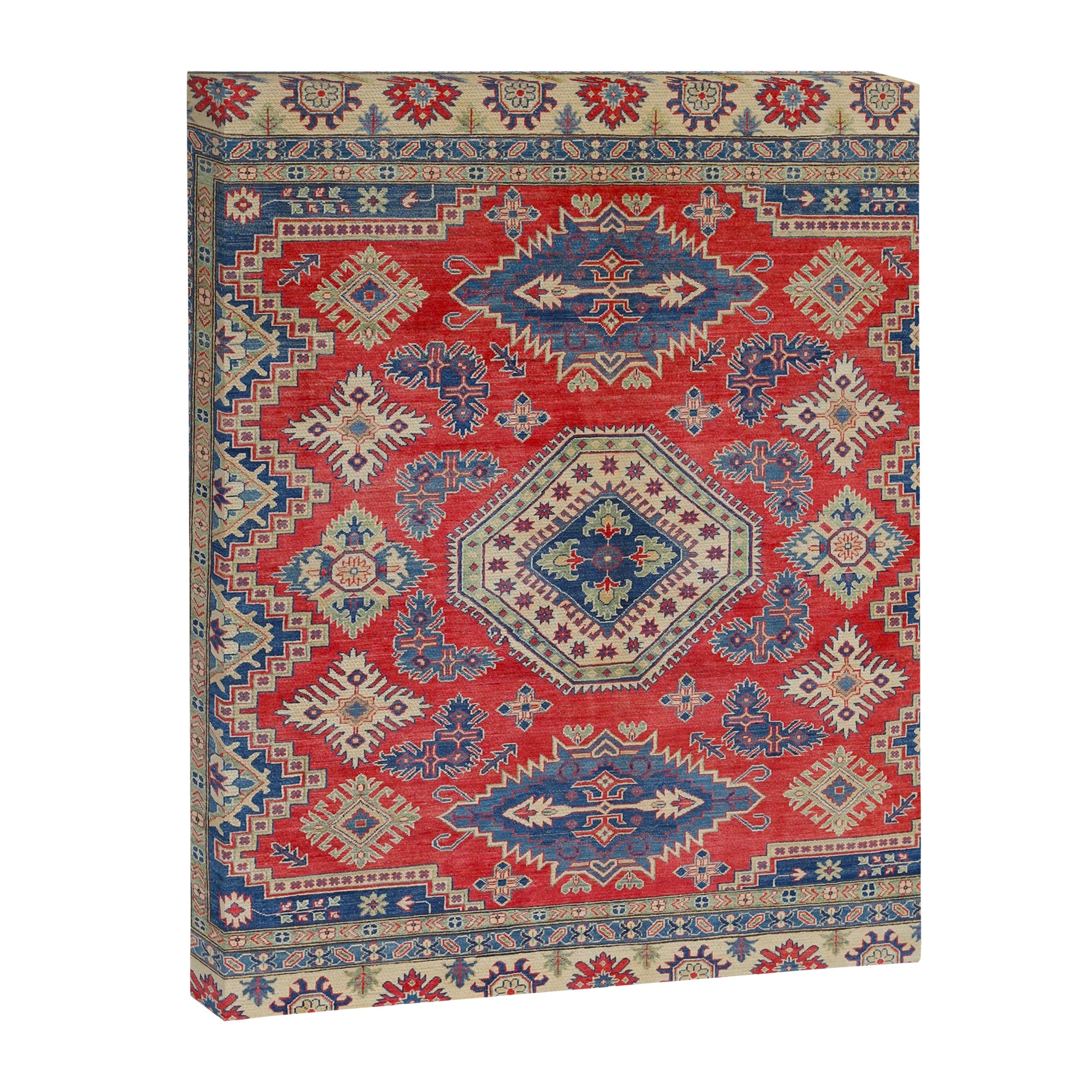 Precious Labryrinth Kazak Persian Handmade Rugs  Canvas Print Gallery Image 8