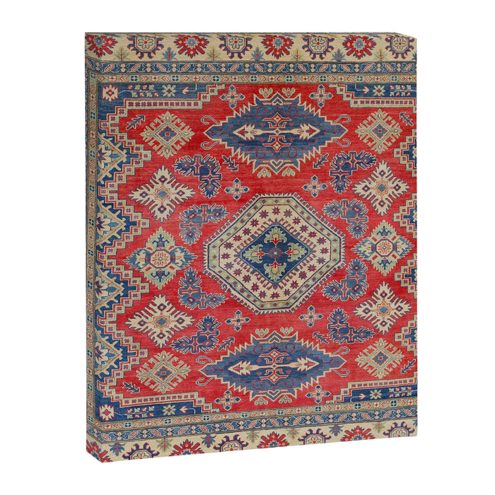 Precious Labryrinth Kazak Persian Handmade Rugs  Canvas Print Gallery Image 1