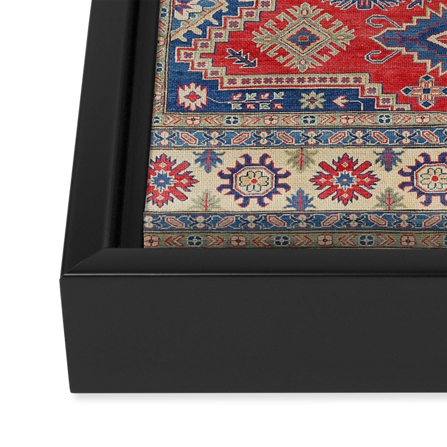 Precious Labryrinth Kazak Persian Handmade Rugs  Framed Canvas Print Gallery Image 3