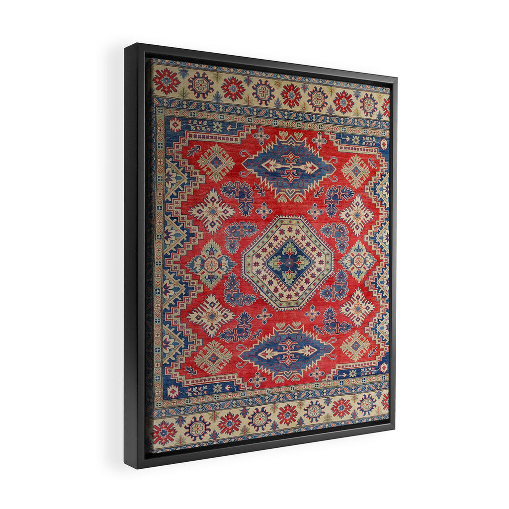 Precious Labryrinth Kazak Persian Handmade Rugs  Framed Canvas Print Gallery Image 2