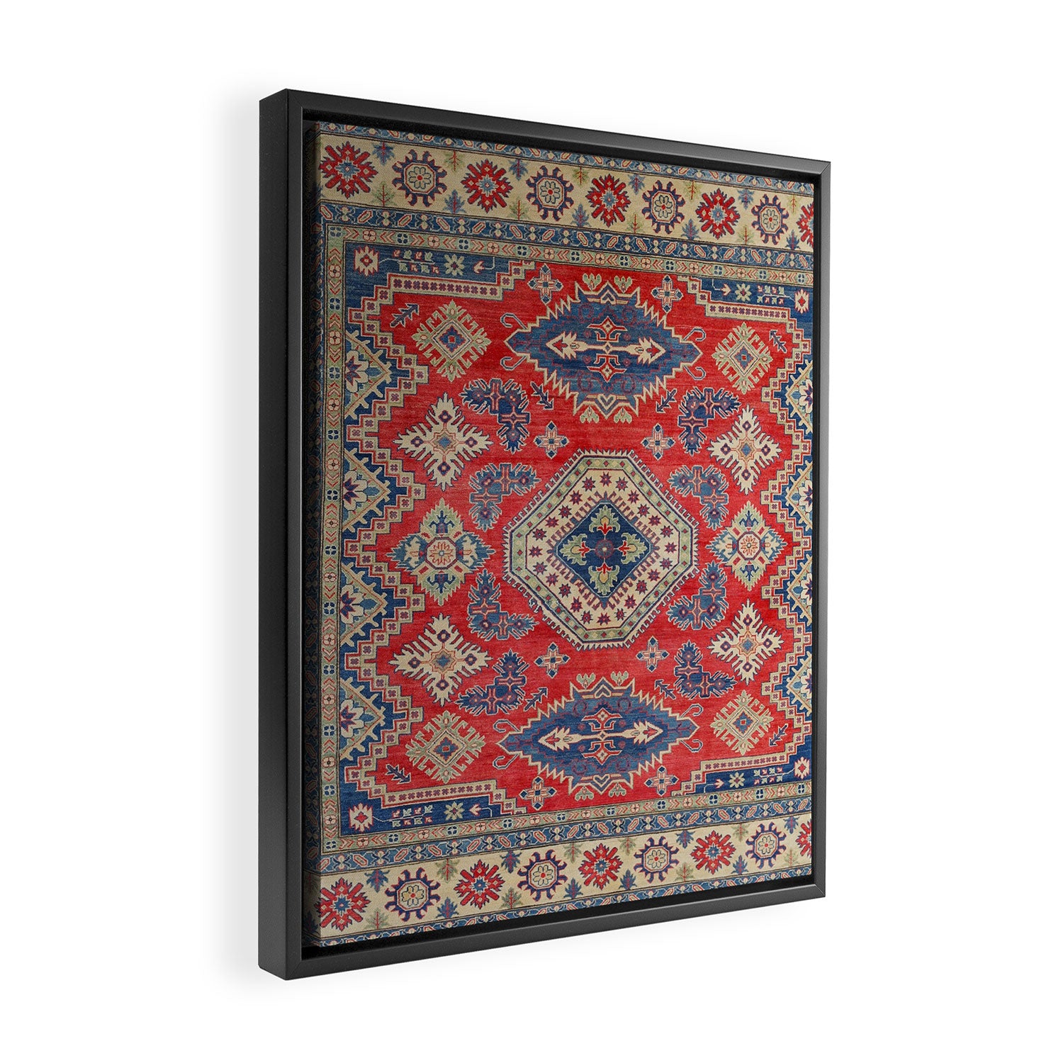 Precious Labryrinth Kazak Persian Handmade Rugs  Framed Canvas Print Gallery Image 2