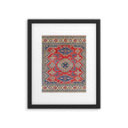 Precious Labryrinth Kazak Persian Handmade Rugs  Framed Art Print Gallery Image 6