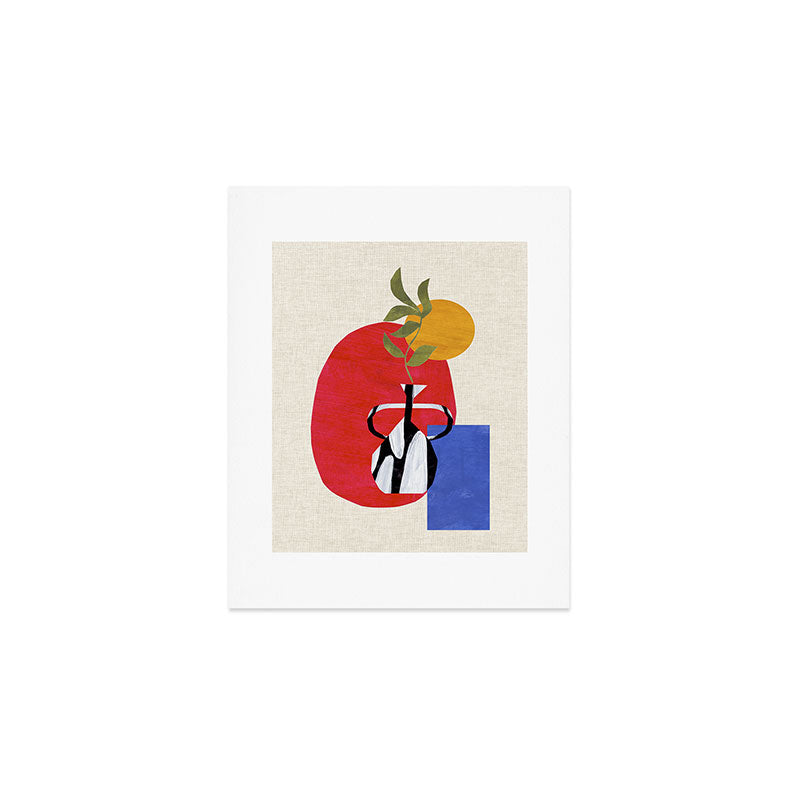 Primary Sun Tribal Vase Art Print Gallery Image 1