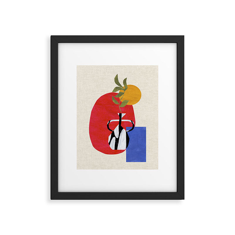 Primary Sun Tribal Vase Framed Art Print Gallery Image 5