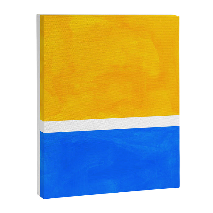 Primary Yellow Cerulean Blue Mid Century Modern Abstract Minimalist Rothko Color Field Squares Canvas Print Gallery Image 1
