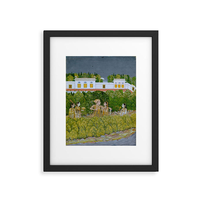 Prince and Ladies in a Garden  Nidha Mal Indian Framed Art Print Gallery Image 1