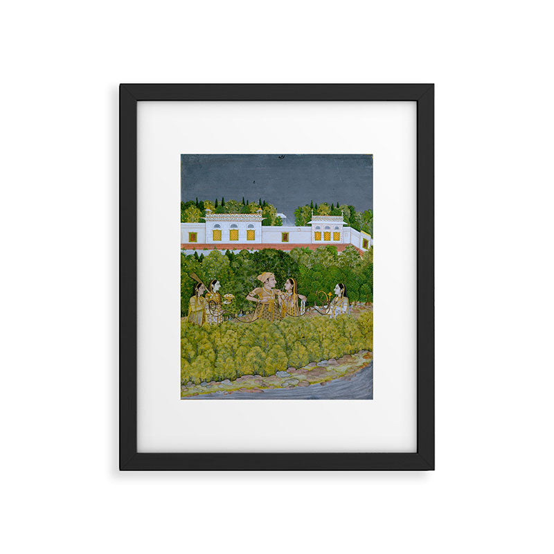 Prince and Ladies in a Garden  Nidha Mal Indian Framed Art Print Gallery Image 5