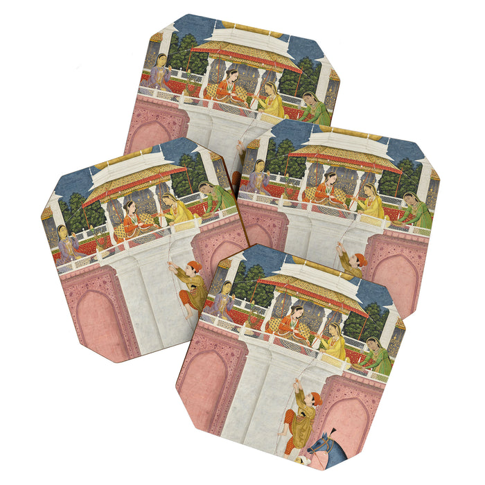 PRINCE CLIMBING TO HIS BETROTHED PROPERTY INDIA 18TH CENTURY  Coaster Gallery Image 1