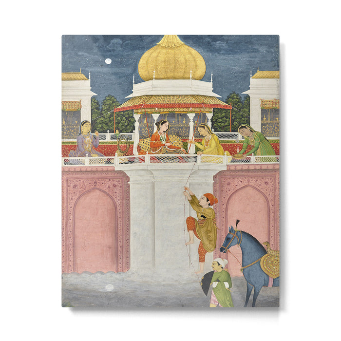 PRINCE CLIMBING TO HIS BETROTHED PROPERTY INDIA 18TH CENTURY  Metal Print Gallery Image 1