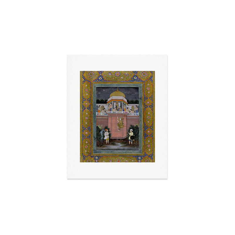 Prince Climbing Tower Manuscript Mughal India Art Print Gallery Image 1