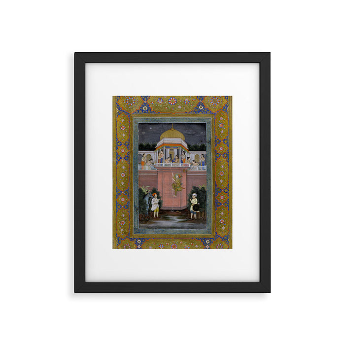 Prince Climbing Tower Manuscript Mughal India Framed Art Print Gallery Image 1