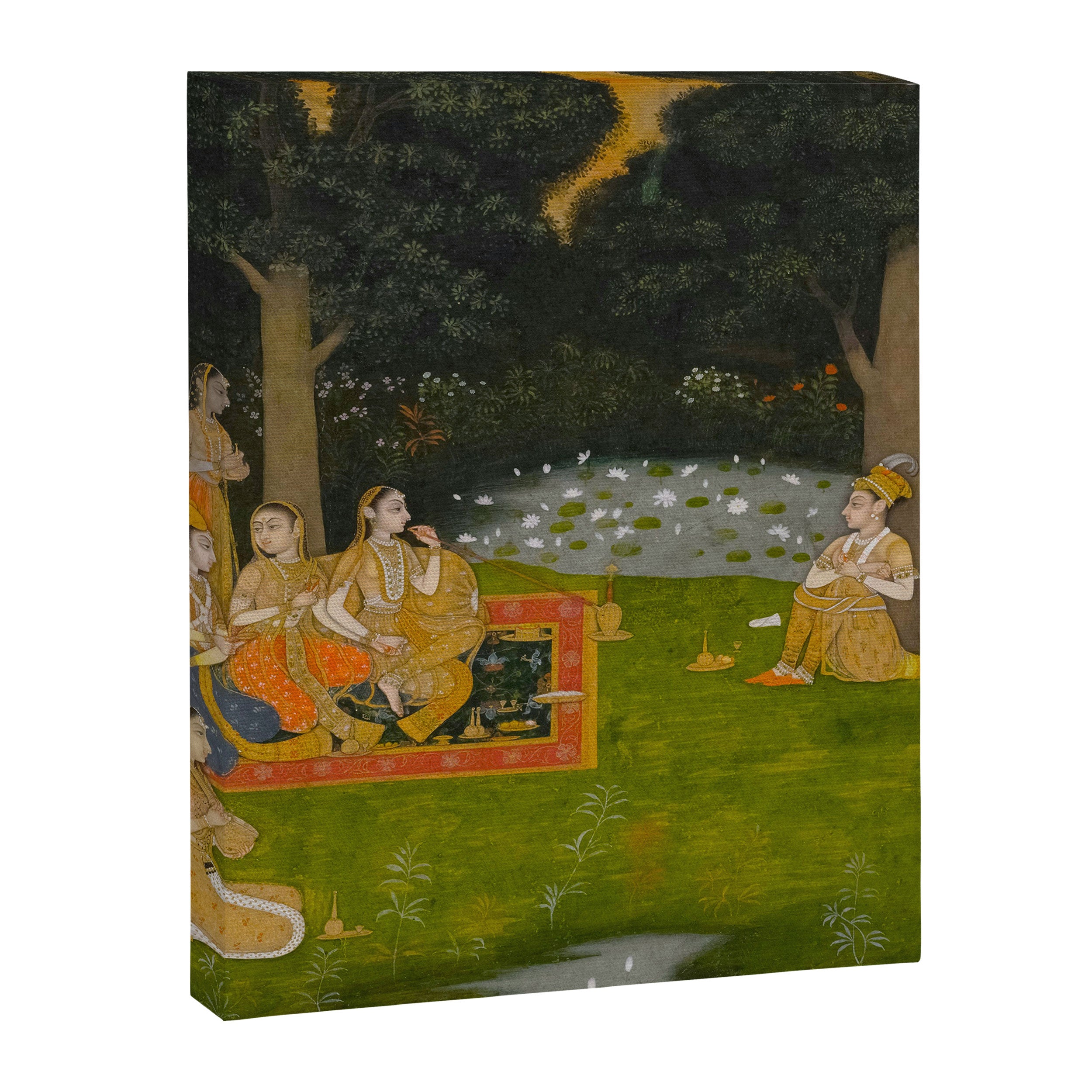 Princely ascetic in the forest visited by ladies c. 1760 Gum tempera and gold on paper Indian Miniature Painting  Canvas Print Gallery Image 6