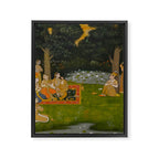 Princely ascetic in the forest visited by ladies c. 1760 Gum tempera and gold on paper Indian Miniature Painting  Framed Canvas Print Gallery Image 6