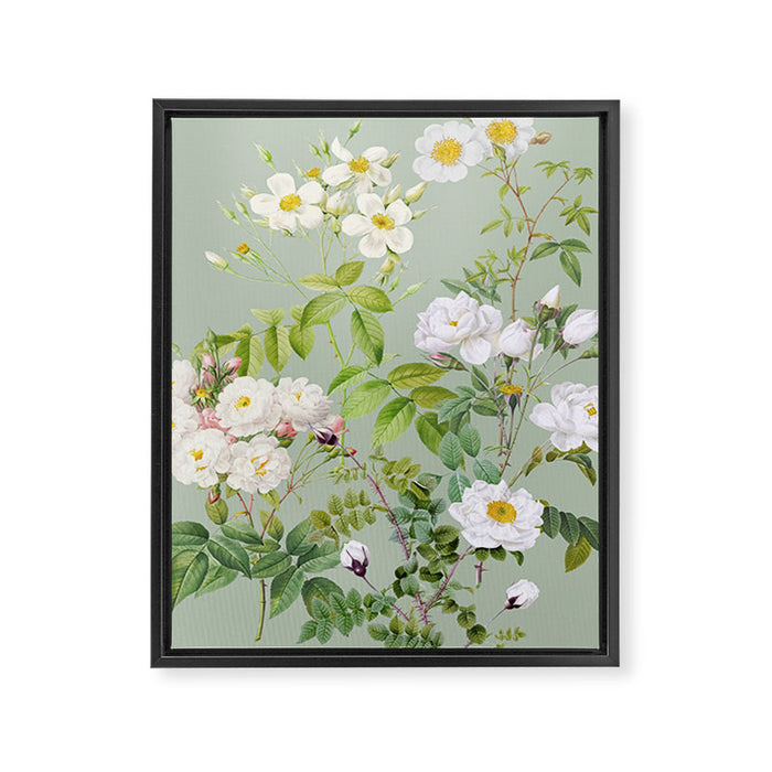 Purest Bloom Botanical Collage Framed Canvas Print Gallery Image 1