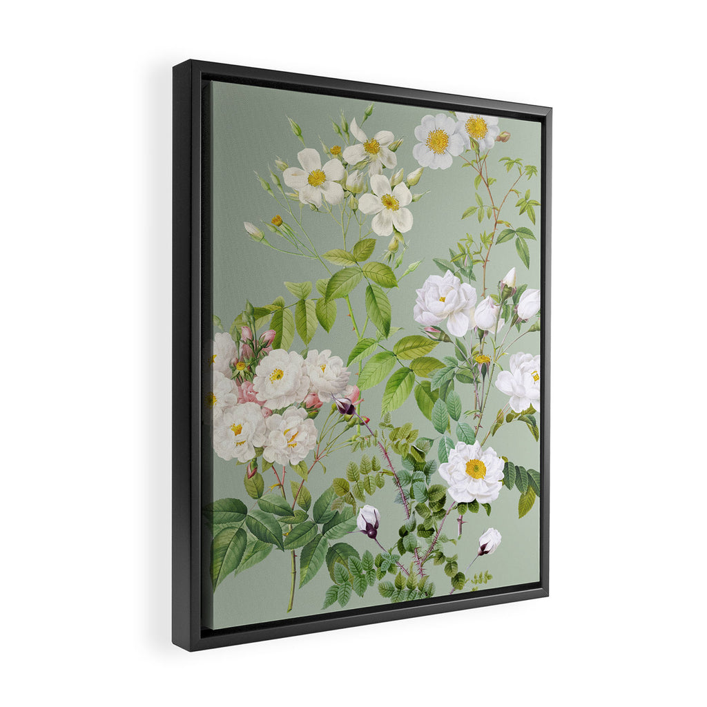 Purest Bloom Botanical Collage Framed Canvas Print Gallery Image 2
