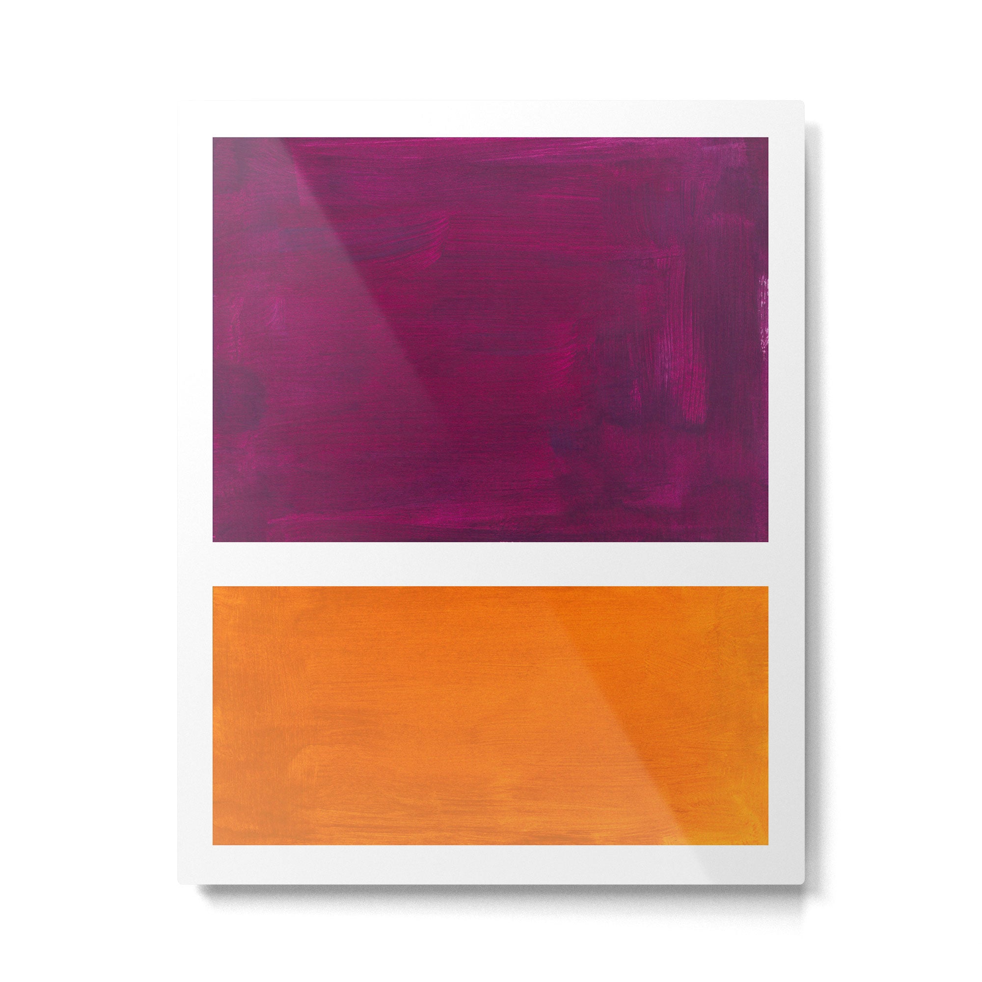 Purple Wine Yellow OchreMid Century Modern Abstract Minimalist Rothko Color Field Squares Metal Print Gallery Image 4