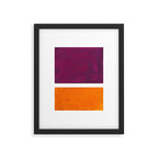 Purple Wine Yellow OchreMid Century Modern Abstract Minimalist Rothko Color Field Squares Framed Art Print Gallery Image 5