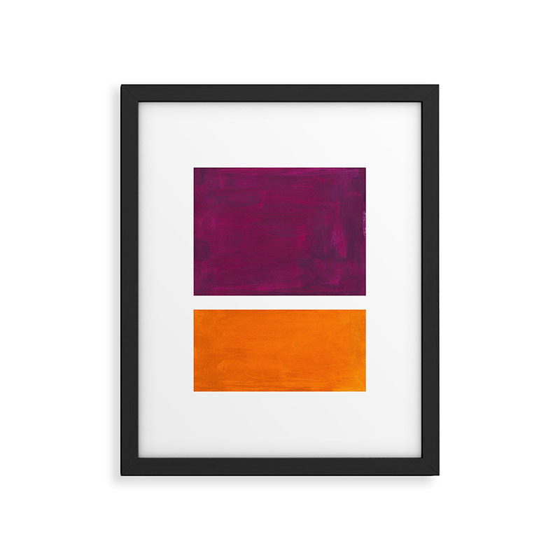 Purple Wine Yellow OchreMid Century Modern Abstract Minimalist Rothko Color Field Squares Framed Art Print Gallery Image 5