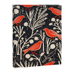 Red And Black Woodblock Birds Canvas Print Gallery Image 6