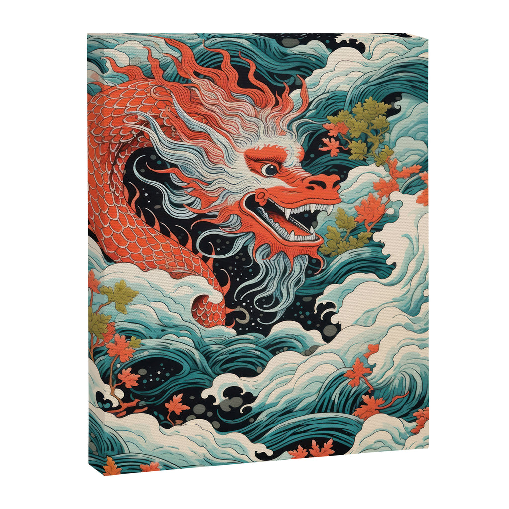 Red Chinese Water Dragon Canvas Print Gallery Image 6